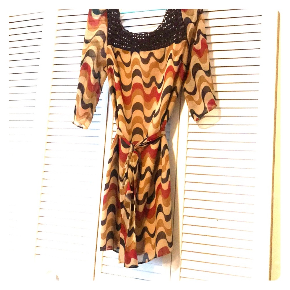 Sheer multicolored mini dress